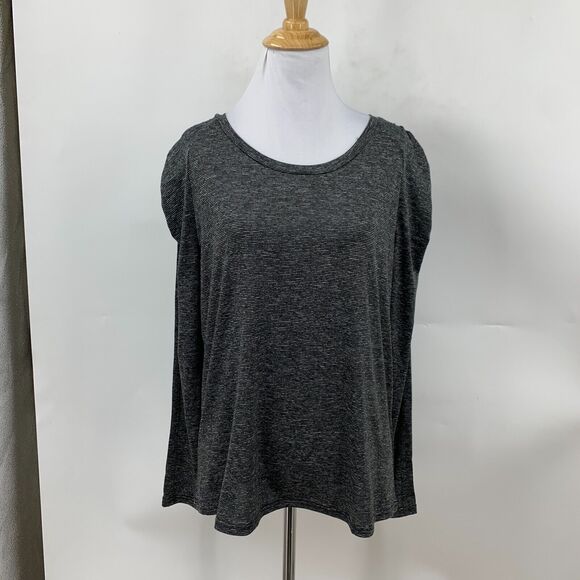 Z by Zella Puff Sleeve Shirt Womens M Medium Long Sleeve Heather Gray Athetic - Picture 2 of 10